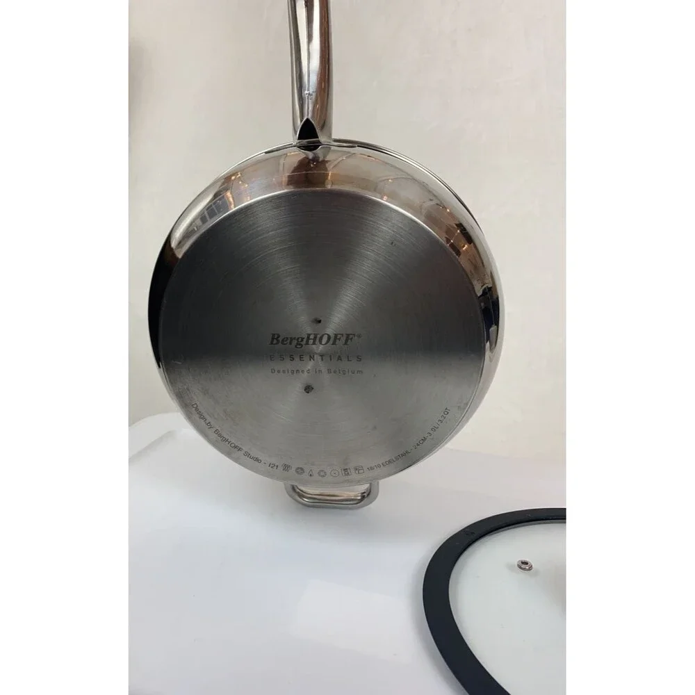 BergHOFF Essentials 24cm 3.2QT Stainless Steel Sauté Pan with Lid